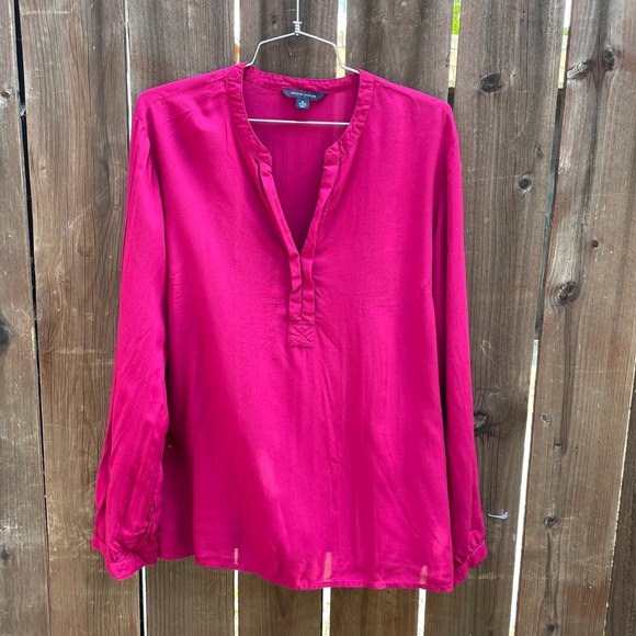 TOMMY HILFIGER  | Women’s Fuchsia Long Sleeve Blouse - Picture 2 of 5